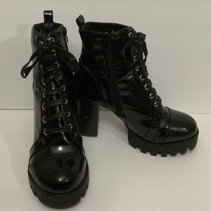 Black combat booties